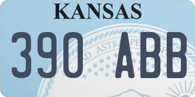 KS license plate 390ABB