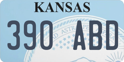 KS license plate 390ABD