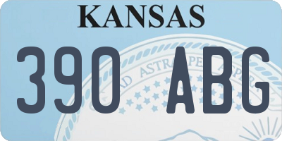 KS license plate 390ABG