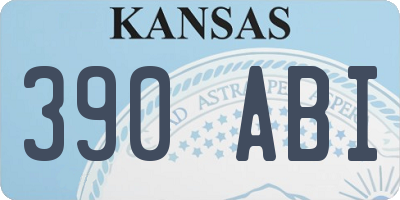KS license plate 390ABI
