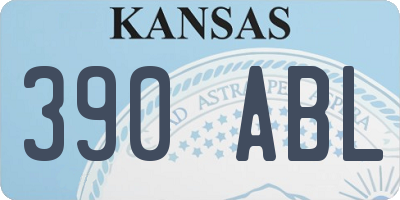 KS license plate 390ABL