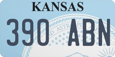 KS license plate 390ABN