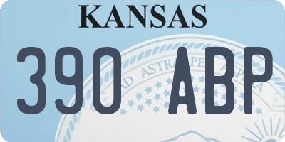 KS license plate 390ABP