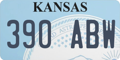 KS license plate 390ABW