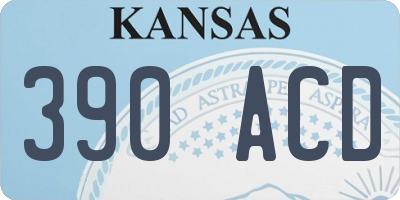 KS license plate 390ACD