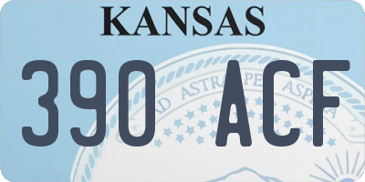 KS license plate 390ACF