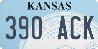 KS license plate 390ACK