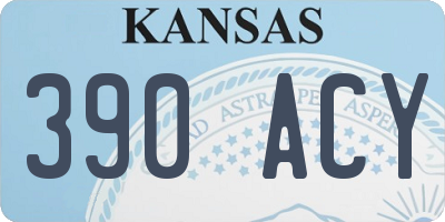 KS license plate 390ACY