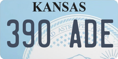 KS license plate 390ADE