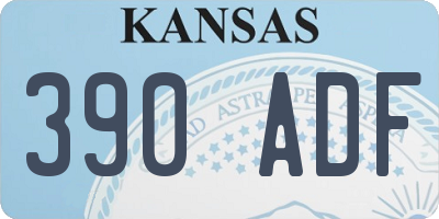 KS license plate 390ADF