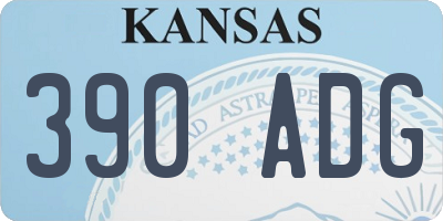 KS license plate 390ADG
