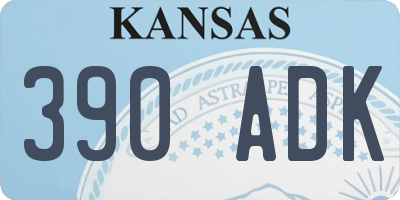 KS license plate 390ADK