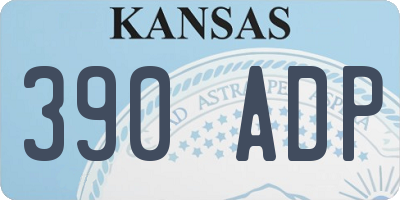 KS license plate 390ADP