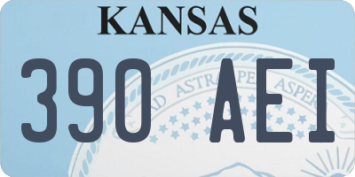 KS license plate 390AEI