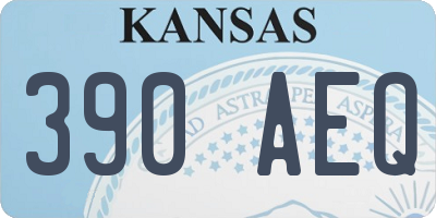 KS license plate 390AEQ