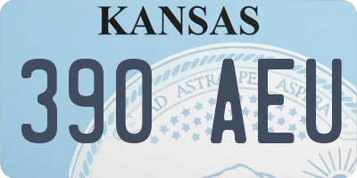 KS license plate 390AEU