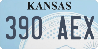 KS license plate 390AEX