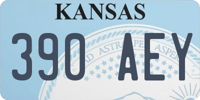 KS license plate 390AEY