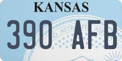 KS license plate 390AFB