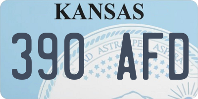 KS license plate 390AFD