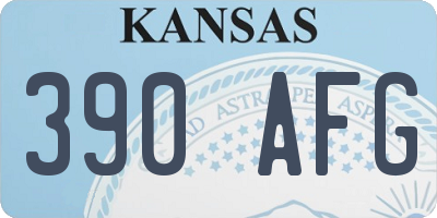 KS license plate 390AFG
