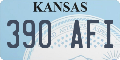 KS license plate 390AFI
