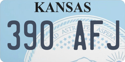 KS license plate 390AFJ