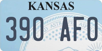 KS license plate 390AFO