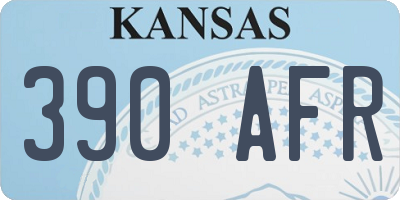 KS license plate 390AFR