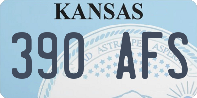 KS license plate 390AFS