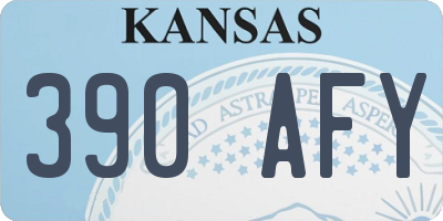 KS license plate 390AFY