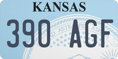 KS license plate 390AGF