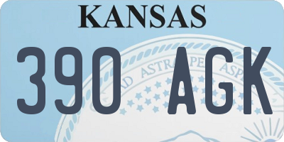 KS license plate 390AGK