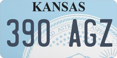 KS license plate 390AGZ