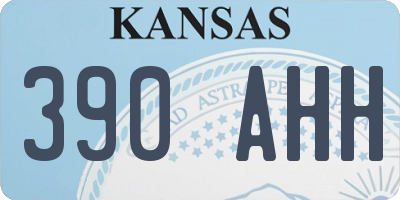 KS license plate 390AHH
