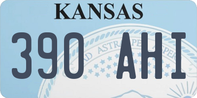 KS license plate 390AHI