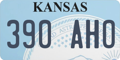 KS license plate 390AHO
