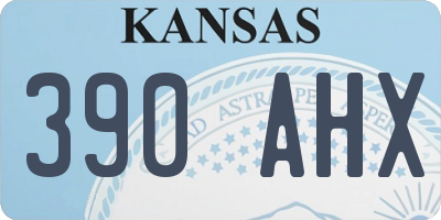 KS license plate 390AHX