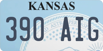 KS license plate 390AIG