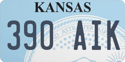 KS license plate 390AIK