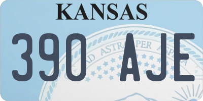 KS license plate 390AJE