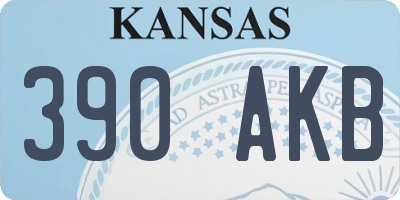 KS license plate 390AKB