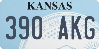 KS license plate 390AKG