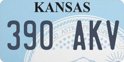 KS license plate 390AKV