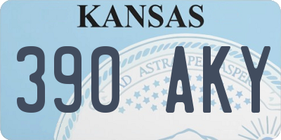 KS license plate 390AKY