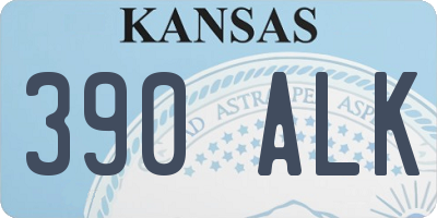 KS license plate 390ALK