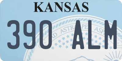 KS license plate 390ALM