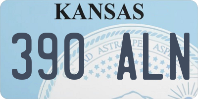 KS license plate 390ALN