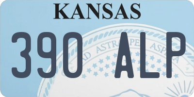 KS license plate 390ALP