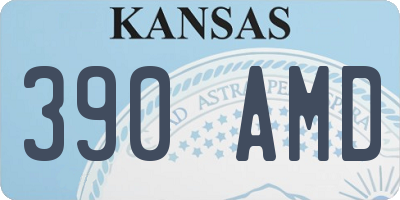 KS license plate 390AMD